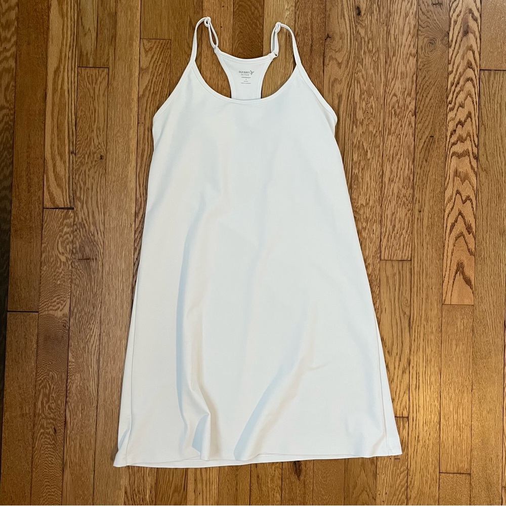 Old Navy Powersoft Active Razorback Dress, White, Size Small